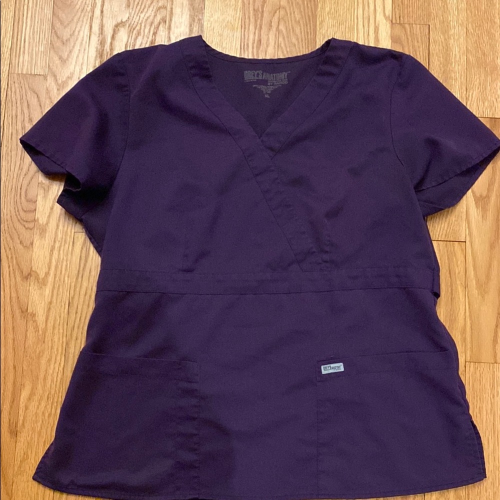 Grey's Anatomy Purple Wrap Relaxed Short Sleeve Tee